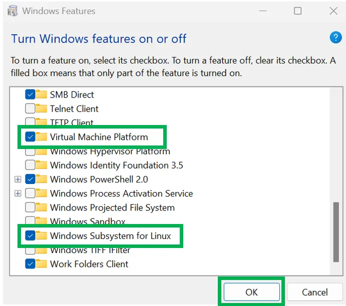 turn windows features on or off