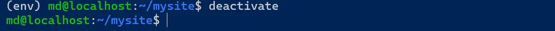 deactivate python virtual env